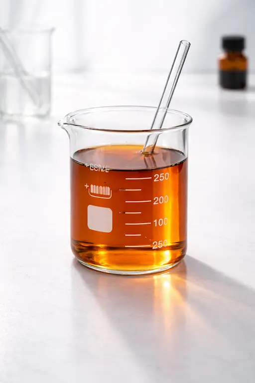 Food scientist testing water-soluble Shilajit extract in a functional beverage lab formulation