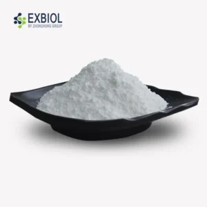 Bulk Urolithin A 99% pure off-white crystalline powder in industrial 25kg drum, Exbiol factory batch production.
