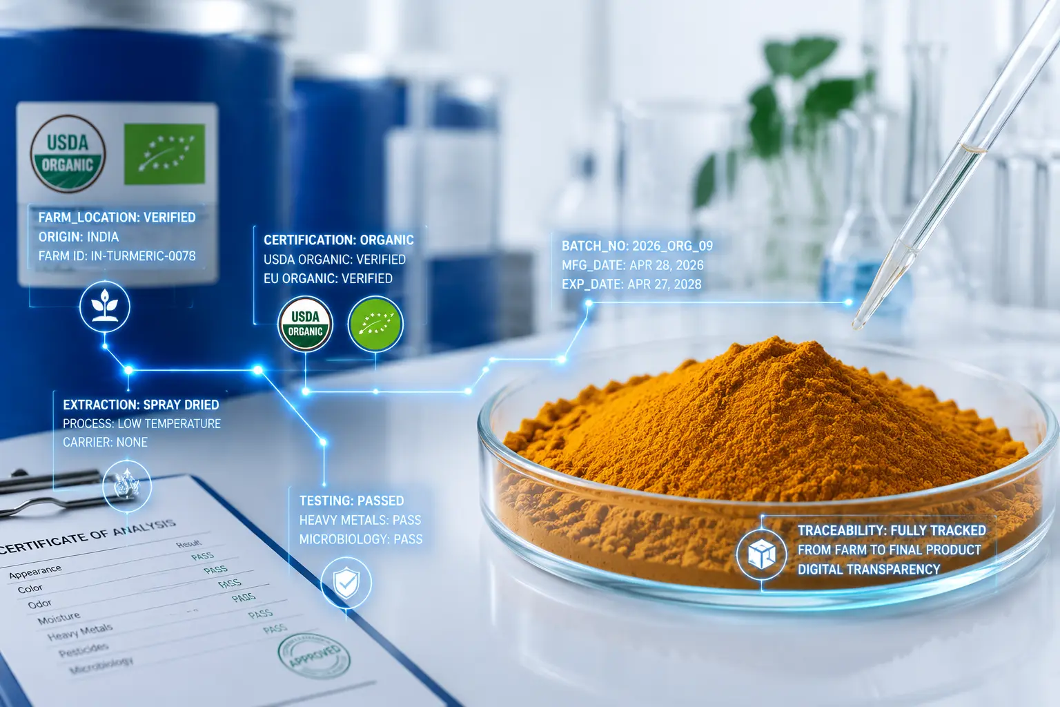 Bulk Certified Organic Ingredients Manufacturer & Traceability Hub